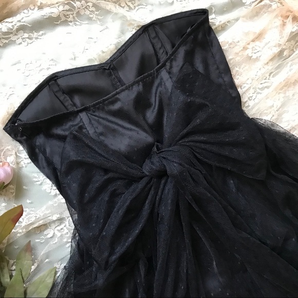 H&M Black Layered Mesh Strapless Dress - Picture 6 of 7